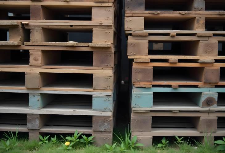 CloseUp View of Stacked EPAL Pallets Outdoors in Kyiv, Ukraine